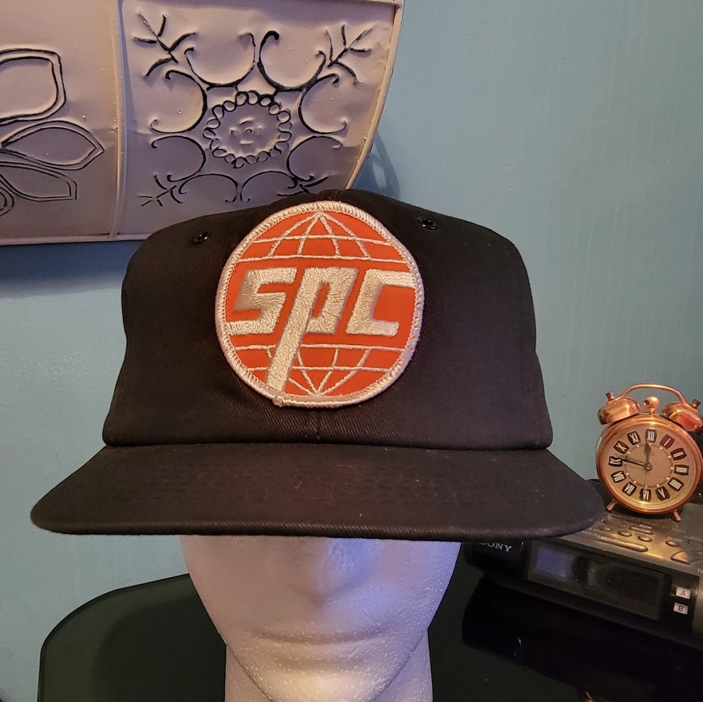 Vintage SPC Trucker Hat, Black Snapback, Winter Wear, OS
